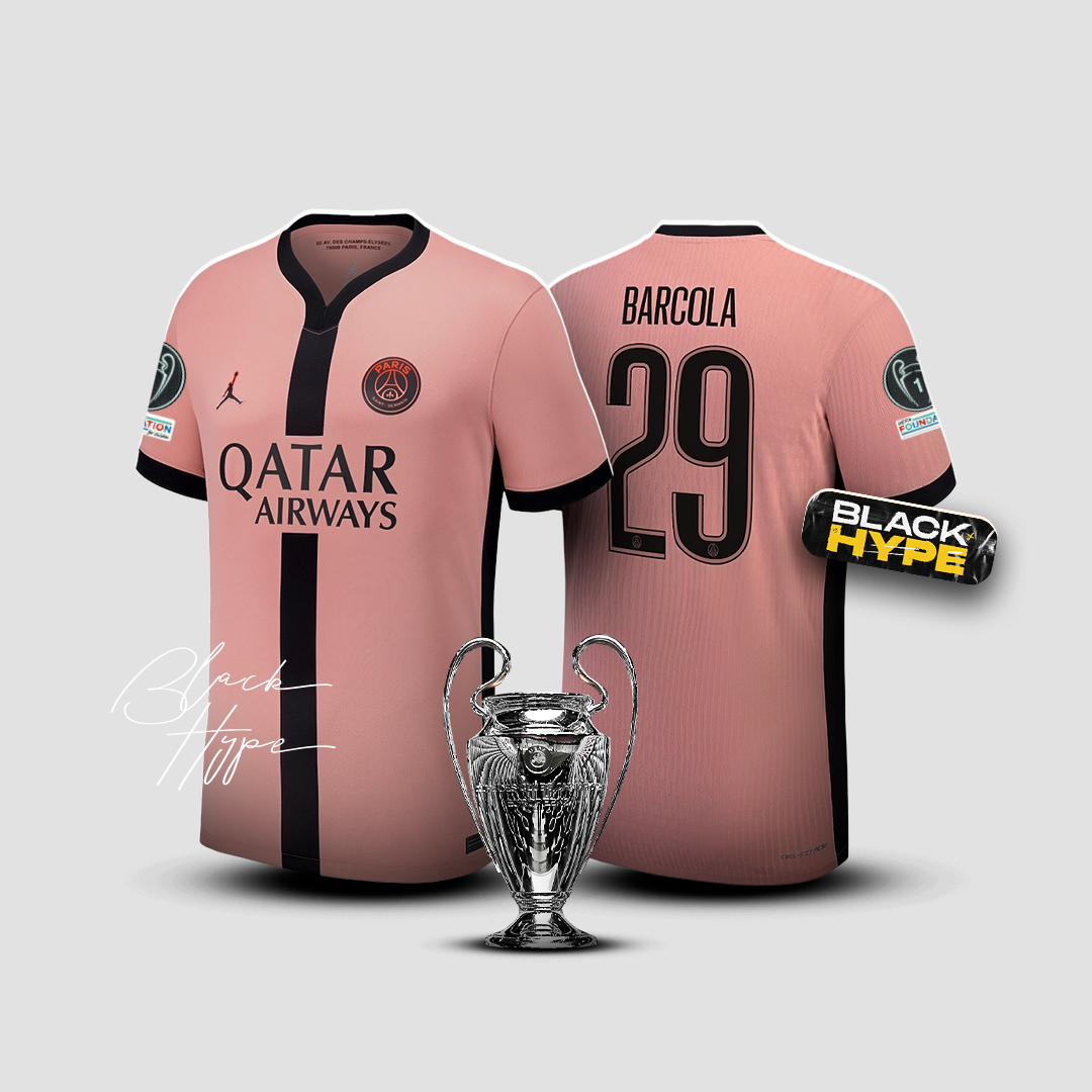 Trikot Barcola PSG 24/25 Dritter - Champions League