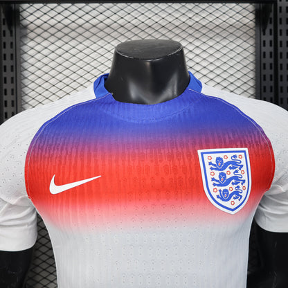 England 25/26 player home jersey with blue-to-red gradient, Nike swoosh, crest