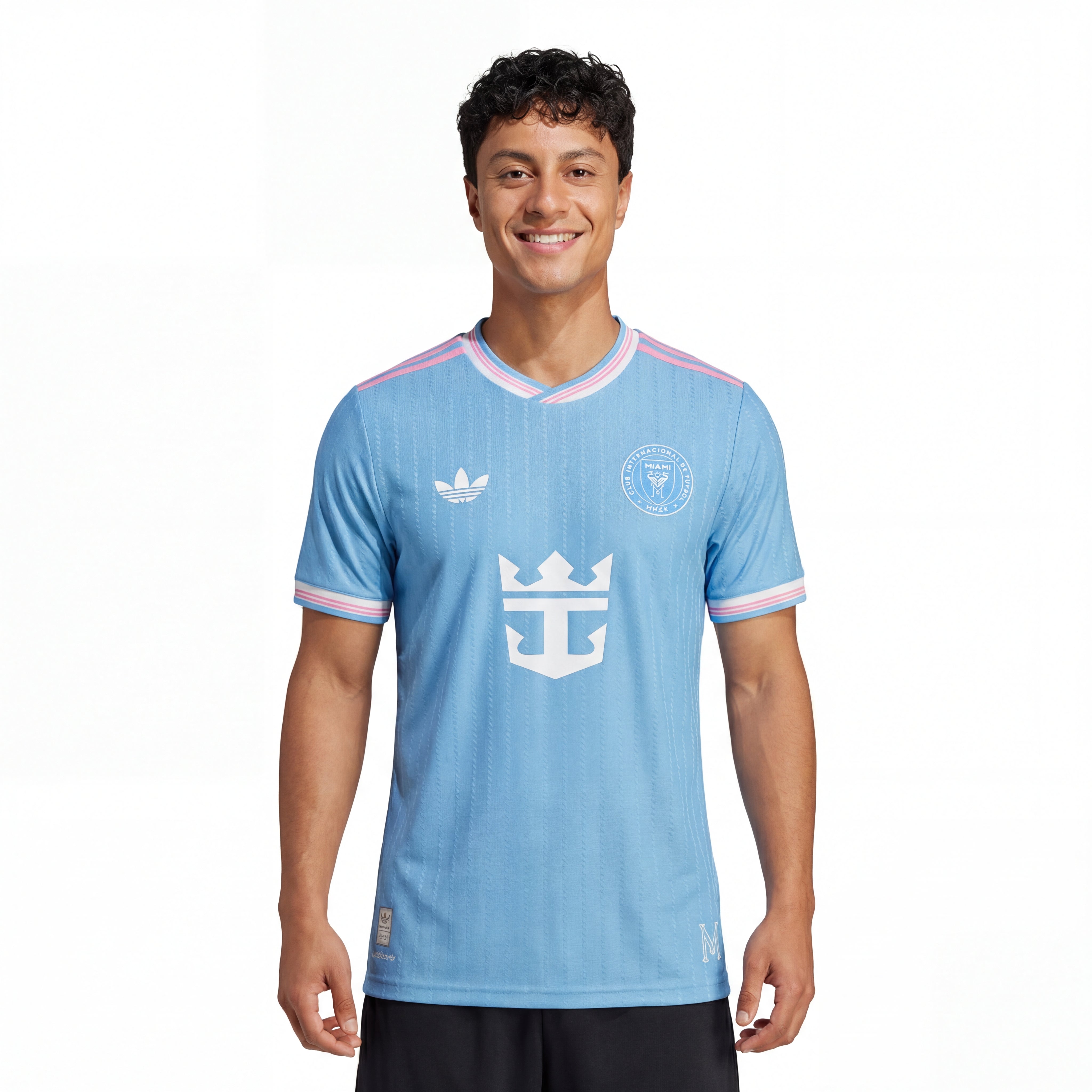 Light blue Adidas Inter Miami 25/26 third away jersey with crown anchor emblem