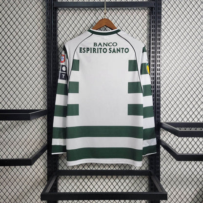 Jersey Sporting Retrô 2001/03 Manga Longa Verde